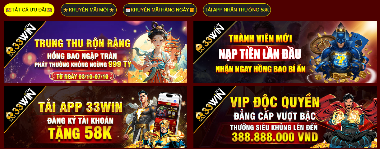 Khuyến Mãi 33win – Cơ Hội Vàng Để Tăng Vốn Cược